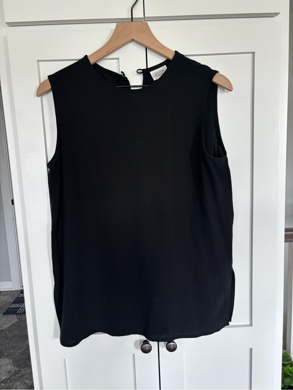 Eileen Fisher Black Sleeveless Crewneck Top
